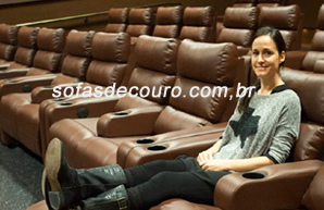 sofás cinema couro legítimo da fábrica